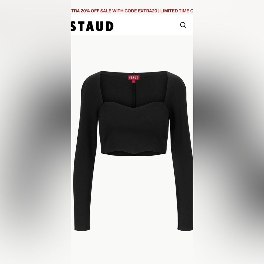 STAUD corde crop top black Small - Picture 8 of 10